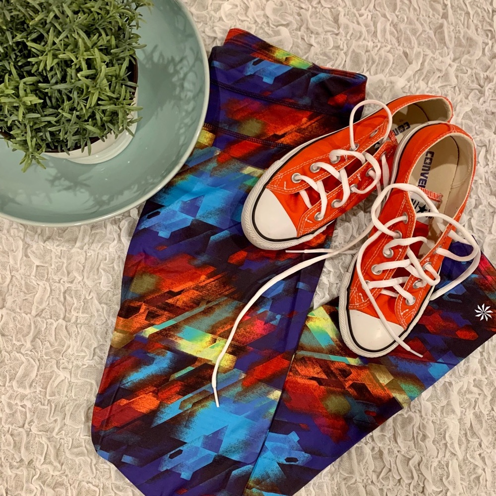 Athleta Sonar Colorburst Yoga Workout Run Tights - Picture 8 of 8